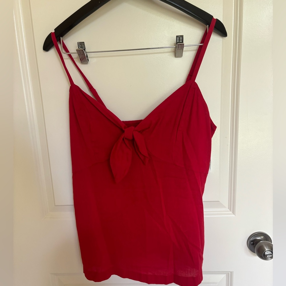 Old Navy Red Tie-Front Top